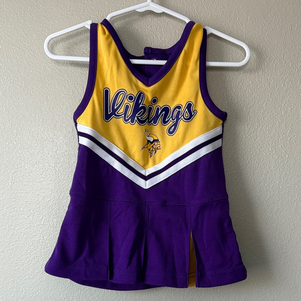 NFL Vikings Purple Gold Cheerleader Dress Outfit Size 12 Months